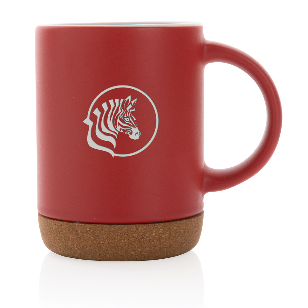 Keramikbecher mit Korkboden 280 ml – rot Keramikbecher mit Korkboden 280 ml – rot