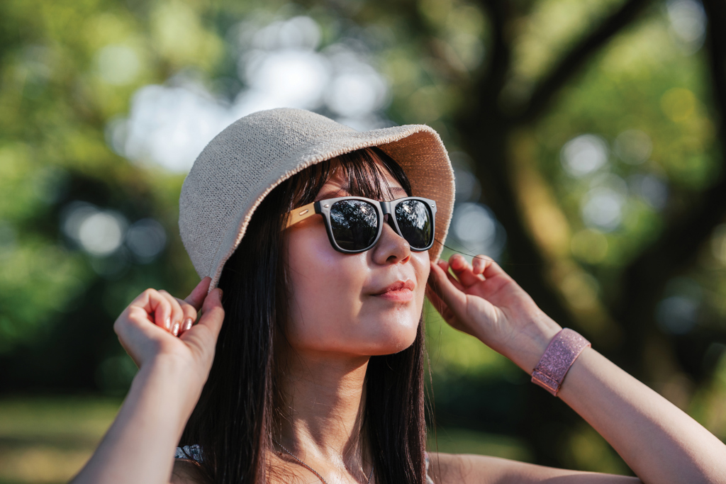 XD Collection Sonnenbrille aus FSC-Bambus und RCS-recyceltem PC, UV400 — bedruckbar