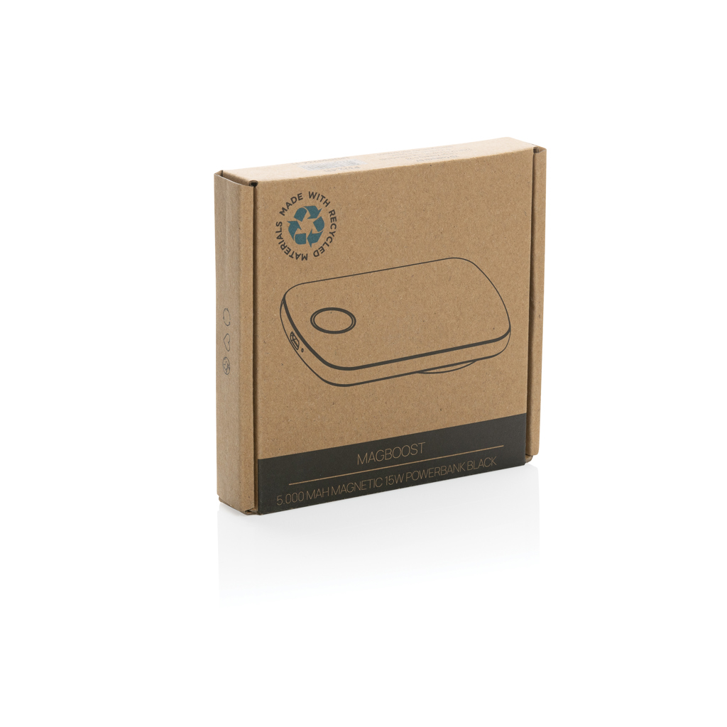 XD Collection MagBoost 5.000 mAh Magnet-Powerbank mit 15 W Wireless Charging, RCS-recyceltes ABS, bedruckbar XD Collection MagBoost 5.000 mAh Magnet-Powerbank mit 15 W Wireless Charging, RCS-recyceltes ABS, bedruckbar