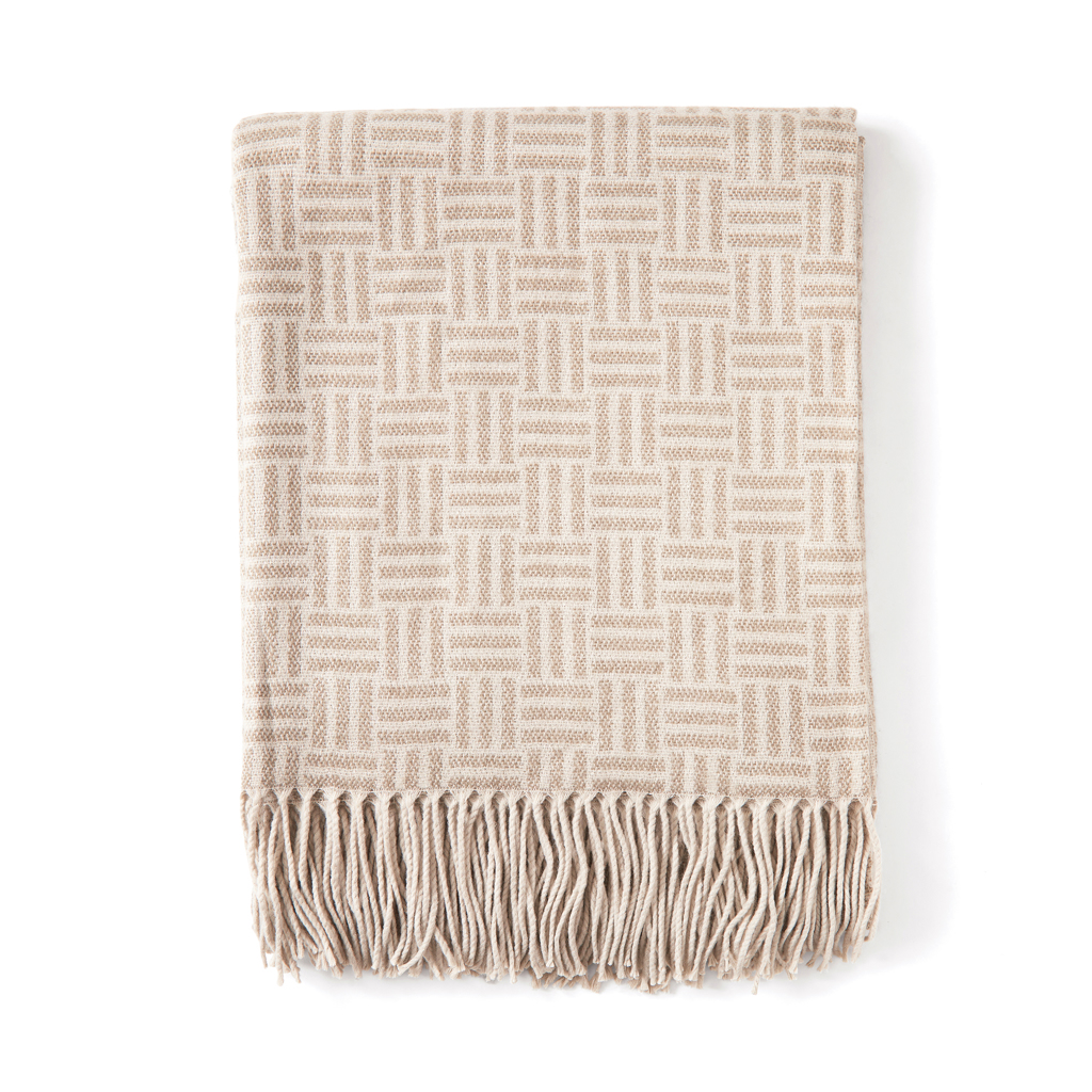 VINGA Lenox Jacquard-Decke 130 × 170 cm aus Acryl, bestickbar
