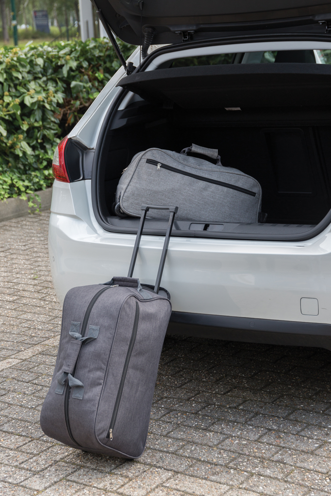 XD Collection Wochenend-Trolley aus 600D Polyester (P790) — bedruckbar mit Siebdruck, Digitaldruck und Stickerei