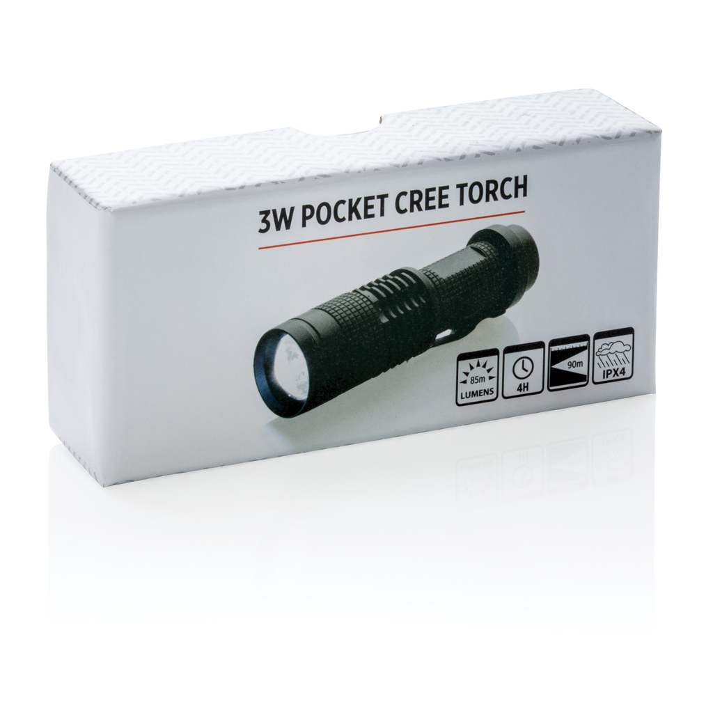 XD Collection 3W CREE Taschenlampe Aluminium 85 Lumen – mit Logo bedruckbar XD Collection 3W CREE Taschenlampe Aluminium 85 Lumen – mit Logo bedruckbar