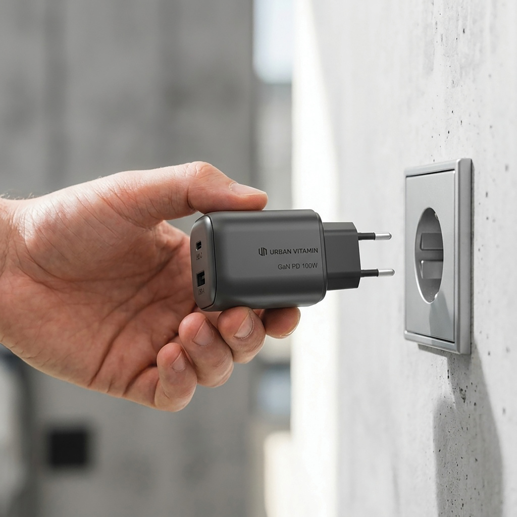 Urban Vitamin Livermore 100W GaN-Ladegerät mit USB-C und USB-A – mit Logo bedruckbar Urban Vitamin Livermore 100W GaN-Ladegerät mit USB-C und USB-A – mit Logo bedruckbar