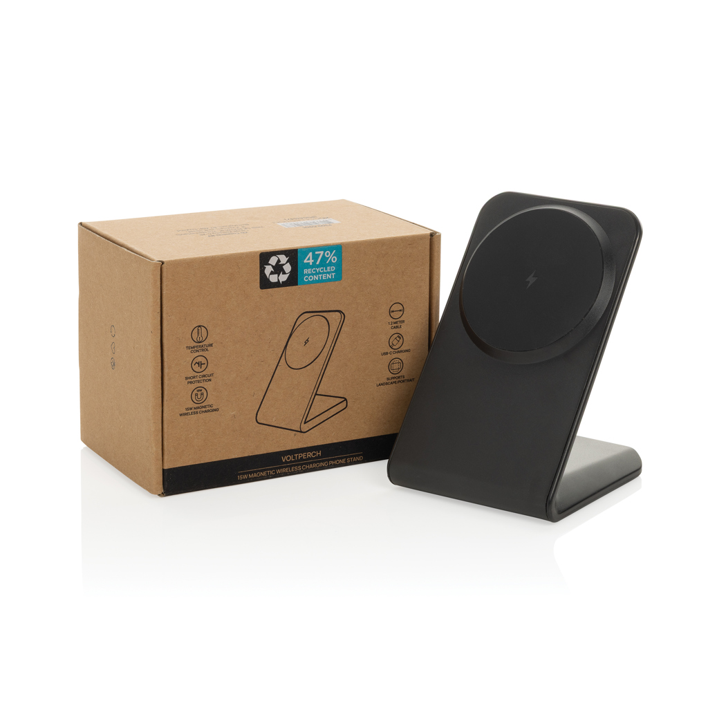 XD Collection VoltPerch 15W magnetischer Wireless Charger aus recyceltem ABS, bedruckbar