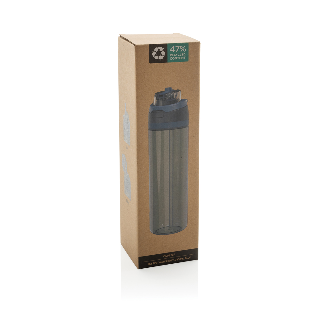 XD Collection Omni Sip Trinkflasche 800 ml aus RCS-rezykliertem PET, bedruckbar