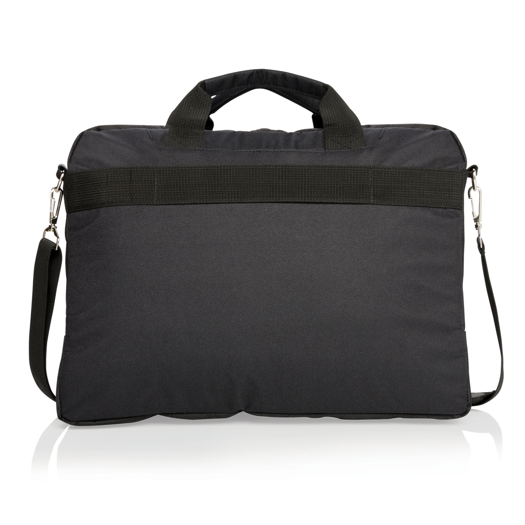 Swiss Peak Deluxe Laptop-Tasche 15,6 Zoll aus 1680D-Polyester, schwarz, mit Logo veredelbar Swiss Peak Deluxe Laptop-Tasche 15,6 Zoll aus 1680D-Polyester, schwarz, mit Logo veredelbar