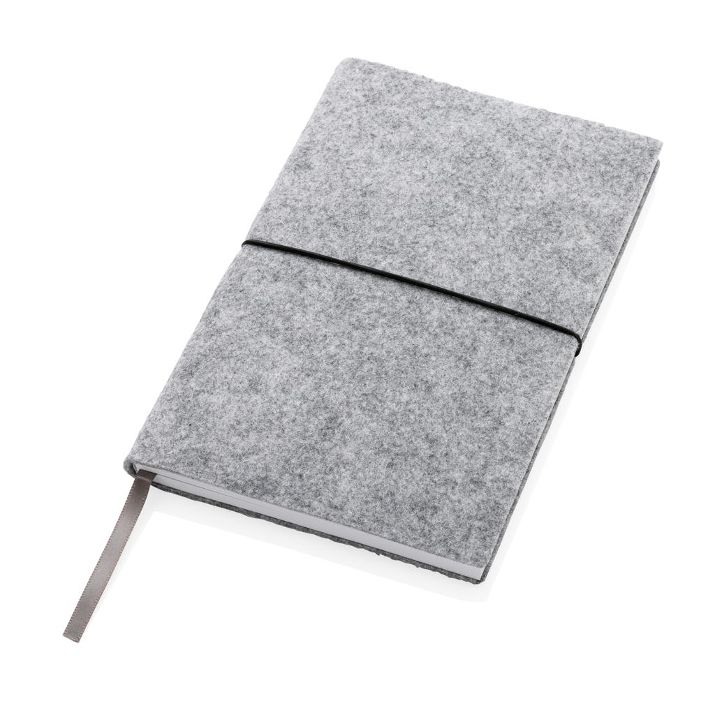 XD Collection A5-Softcover-Notizbuch aus GRS-zertifiziertem Recycling-Filz, bedruckbar