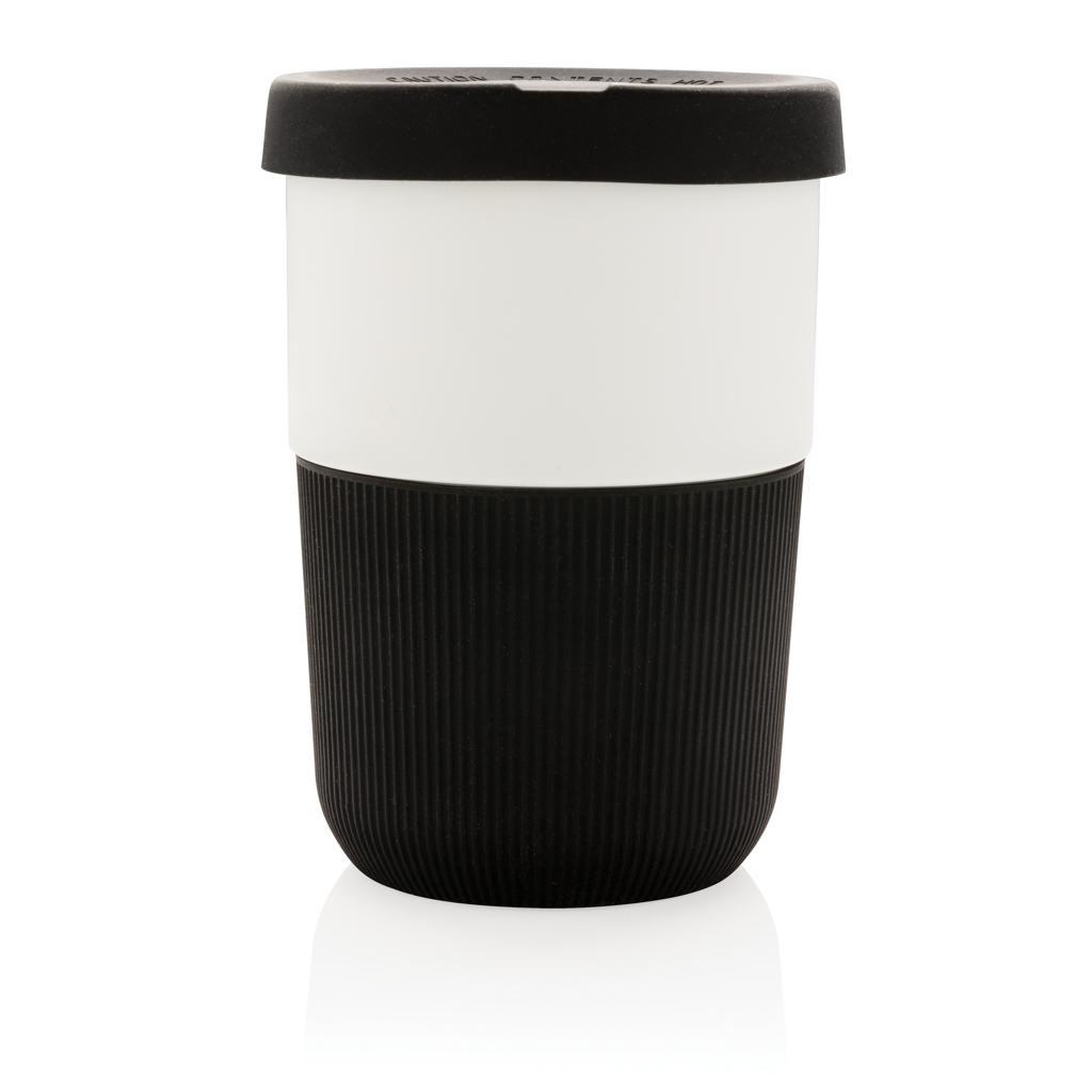 PLA Kaffeebecher To‑Go 380 ml, pflanzenbasiert – schwarz