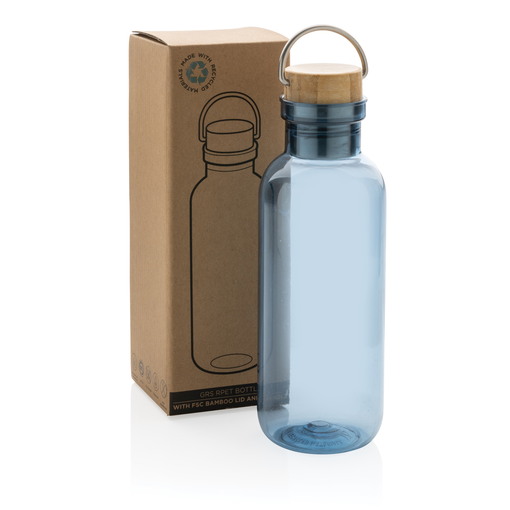 RCS rPET Trinkflasche mit FSC-Bambusdeckel und Griff, 680 ml — XD Collection RCS rPET Trinkflasche mit FSC-Bambusdeckel und Griff, 680 ml — XD Collection