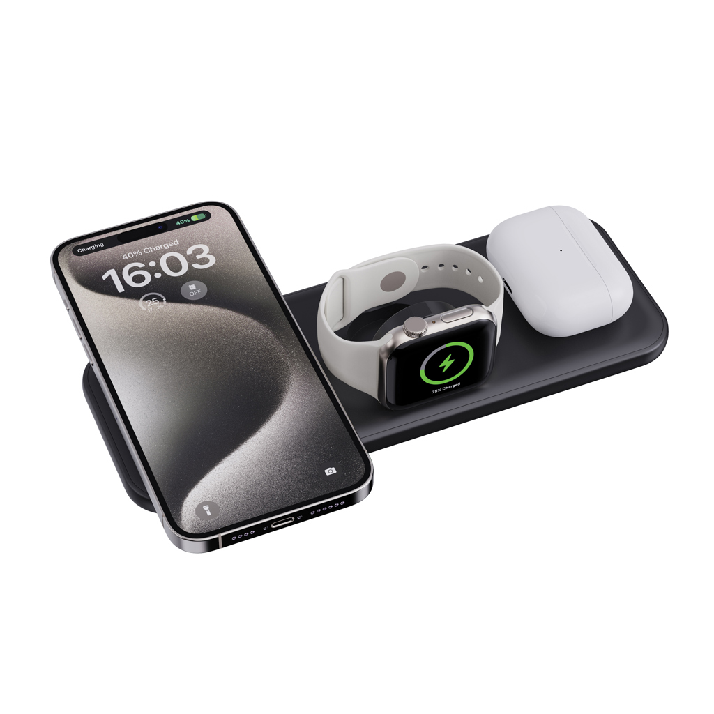 Urban Vitamin Torrance 3-in-1 Magnetladegerät 15W aus recyceltem ABS