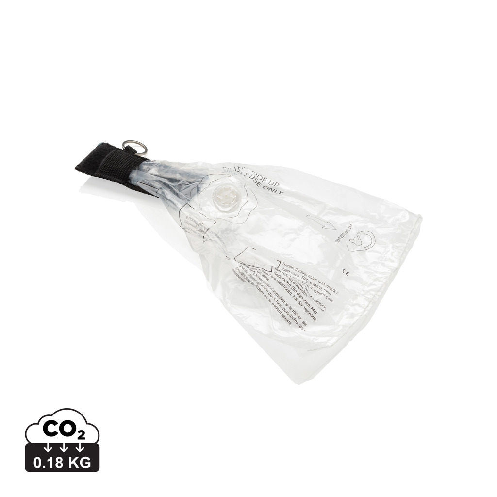 CPR-Maske Schlüsselanhänger mit Rückschlagventil und Etui (XD Collection, mit Logo bedruckbar)