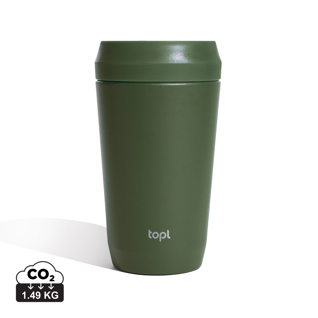 Topl Trinkbecher 354 ml aus recyceltem Edelstahl mit 360°-Deckel Topl Trinkbecher 354 ml aus recyceltem Edelstahl mit 360°-Deckel
