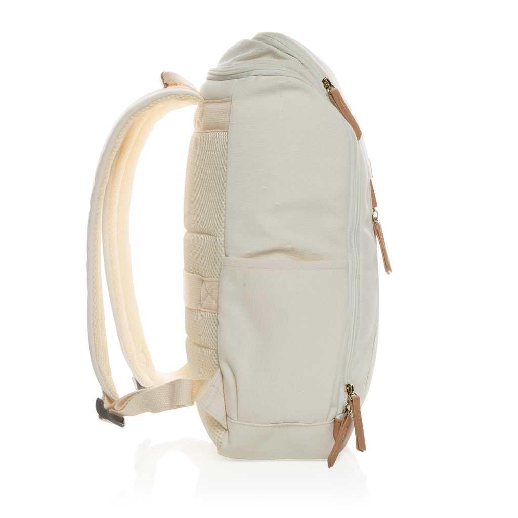 Impact AWARE™ 16 oz. Laptop-Rucksack 15 Zoll aus recyceltem Canvas, bedruckbar Impact AWARE™ 16 oz. Laptop-Rucksack 15 Zoll aus recyceltem Canvas, bedruckbar