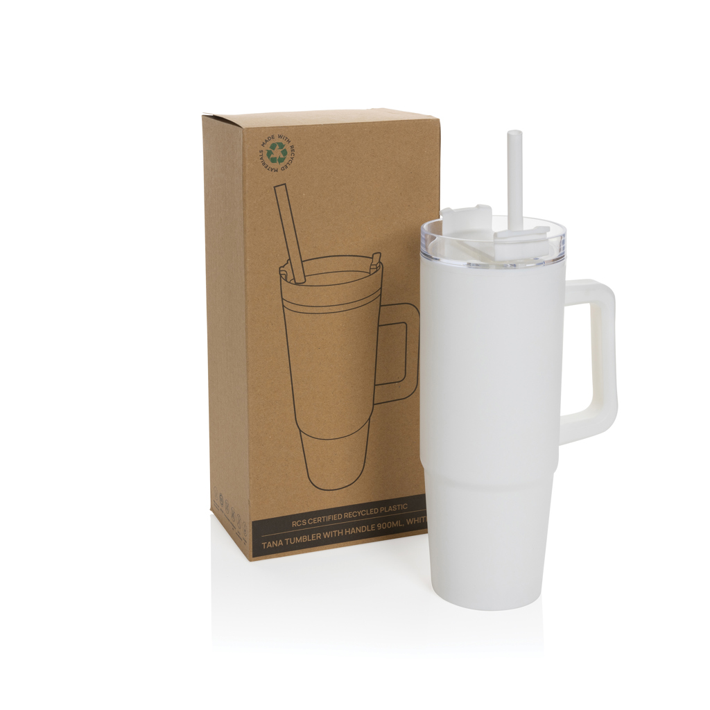 Tana Becher 750 ml aus RCS-recyceltem Kunststoff mit Griff – bedruckbar als Werbeartikel