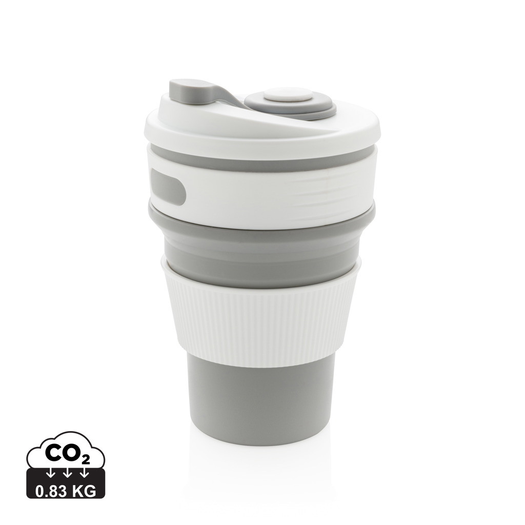 Faltbarer Silikon-Becher 350 ml, BPA-frei, bedruckbar Faltbarer Silikon-Becher 350 ml, BPA-frei, bedruckbar