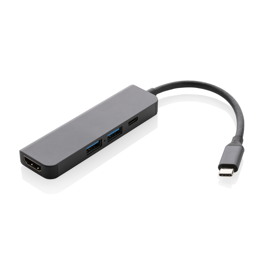 Terra Connect Hub aus recyceltem Aluminium – Innovatives Werbegeschenk mit Logo