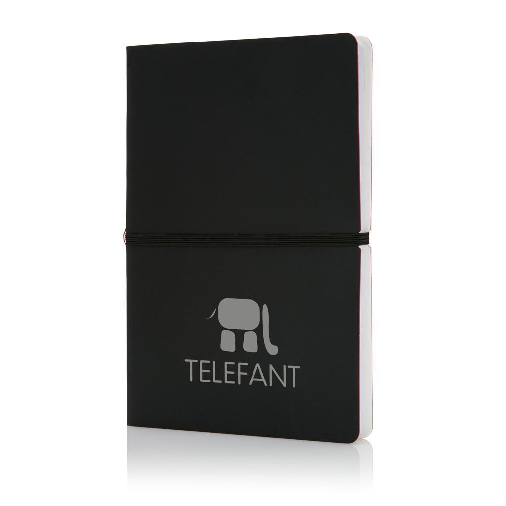 XD Collection Deluxe Softcover Notizbuch A5 schwarz – 192 linierte Seiten, FSC-Mix, bedruckbar