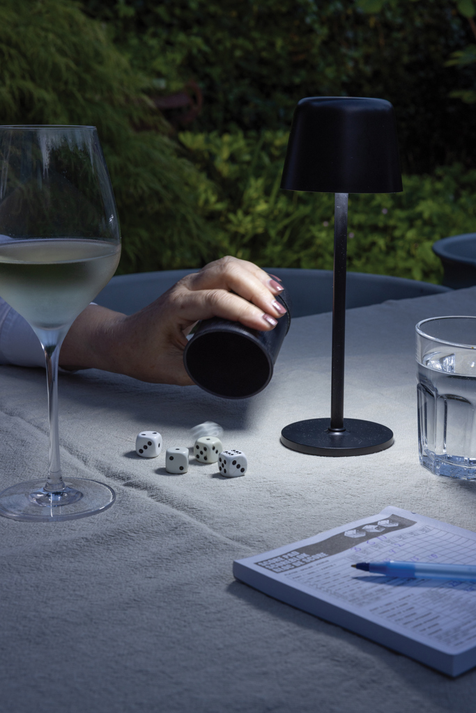 XD Collection Zenic USB-Tischleuchte aus RCS-recyceltem ABS mit Touch-Dimmer