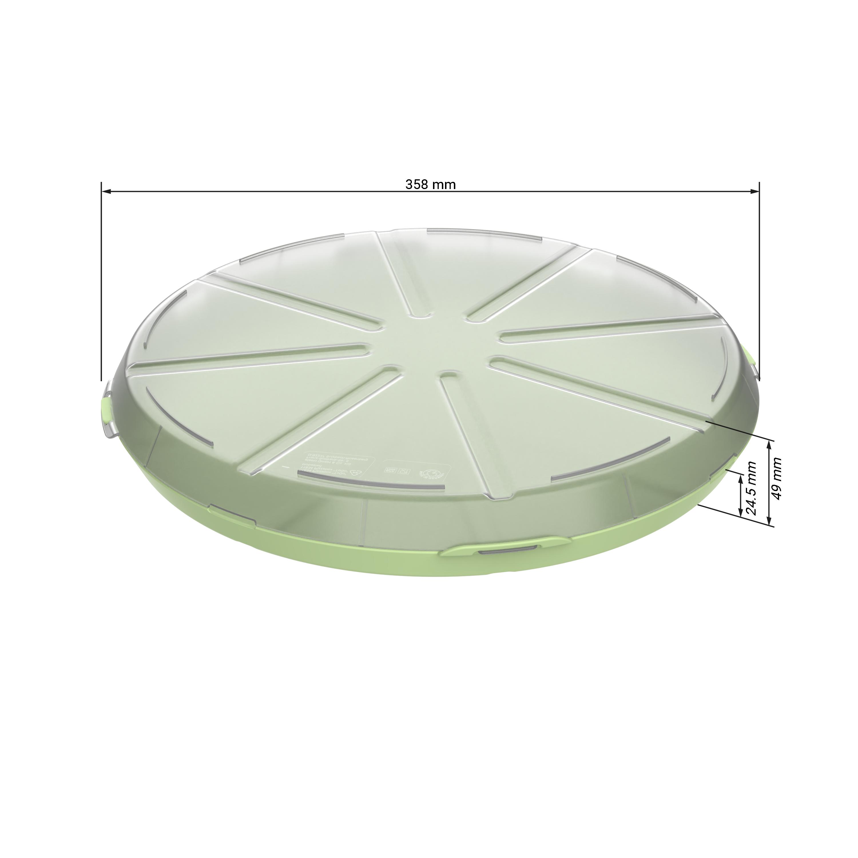 Pizzabox "ToGo" – Bemassung_TranspGruen Pizzabox "ToGo"