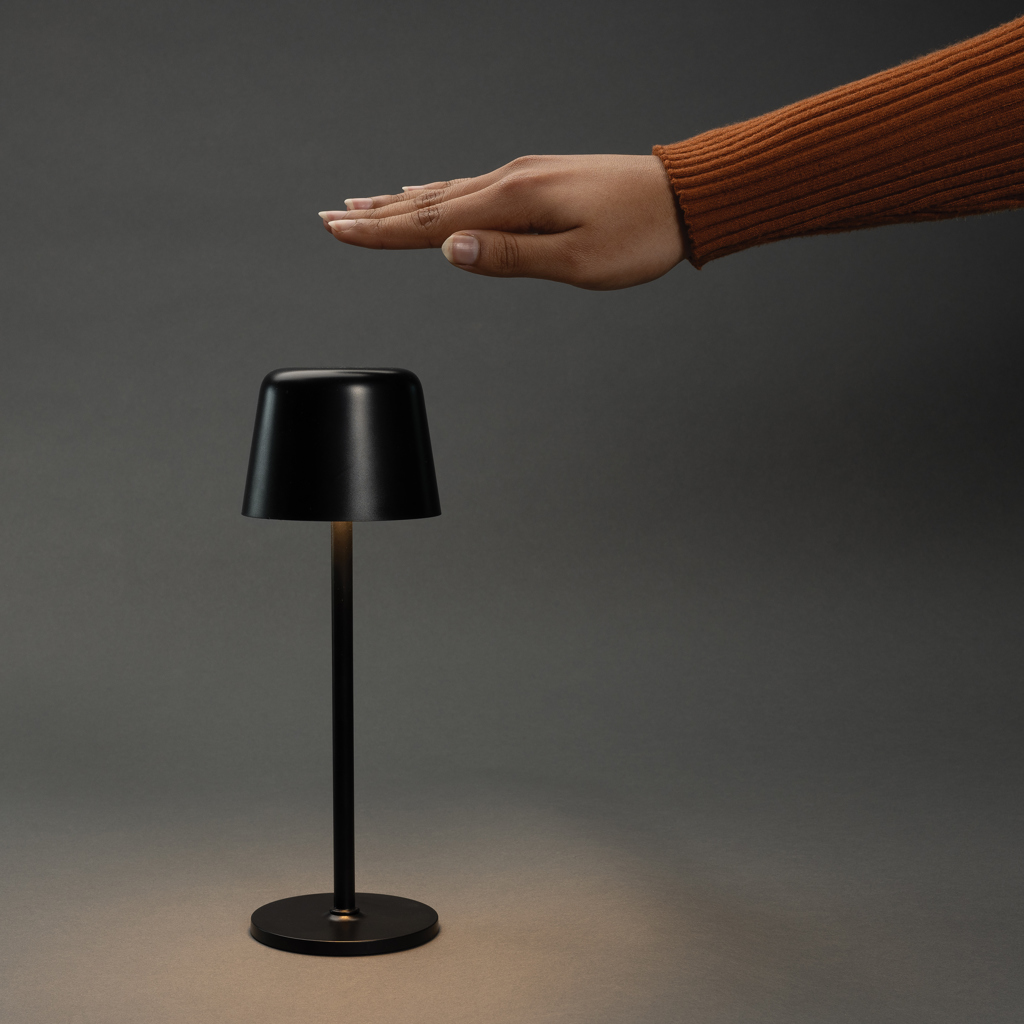 XD Collection Zenic USB-Tischleuchte aus RCS-recyceltem ABS mit Touch-Dimmer