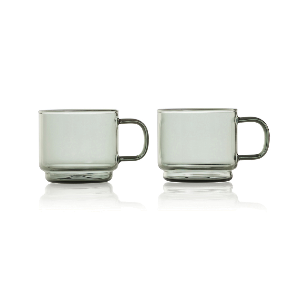 AdHoc Impact Espressotassen-Set 2 × 70 ml aus Borosilikatglas mit Logo-Druck