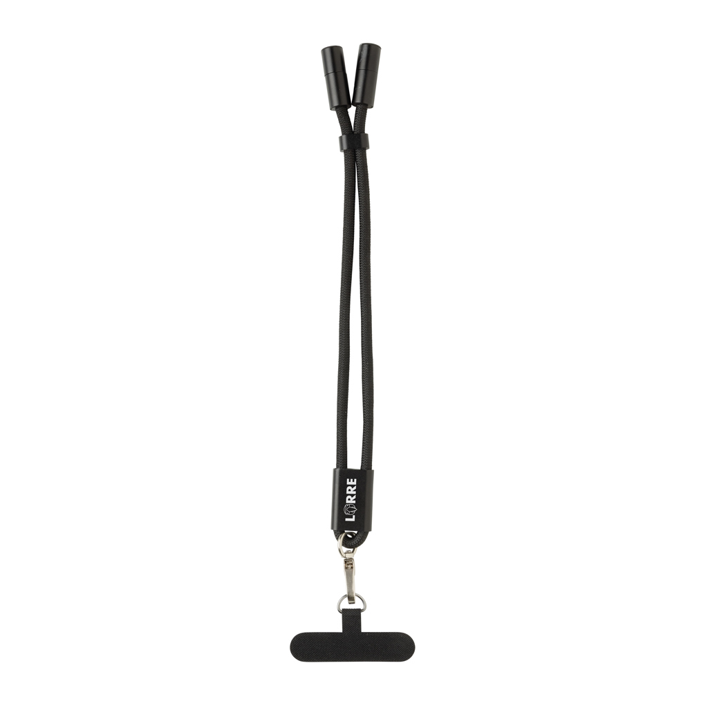 RCS‑zert. rPET 60W USB‑C Handgelenk‑Kabel – schwarz