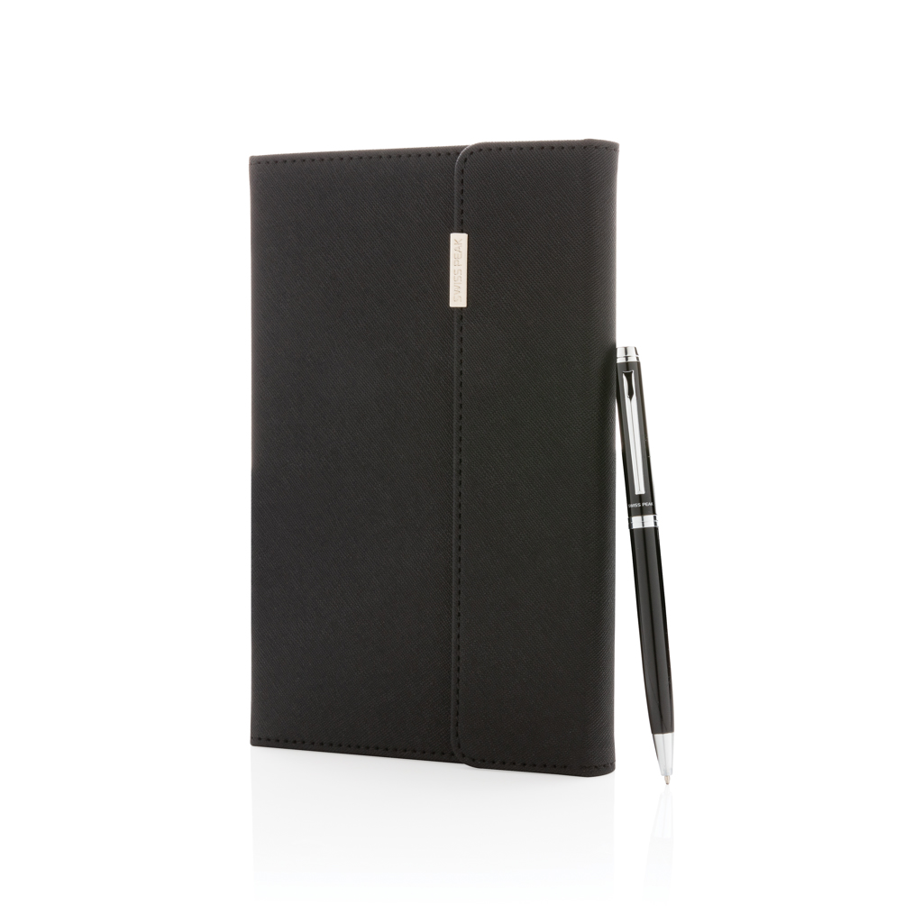 Swiss Peak Deluxe A5 Notizbuch mit Stift (Set, PU-Cover)