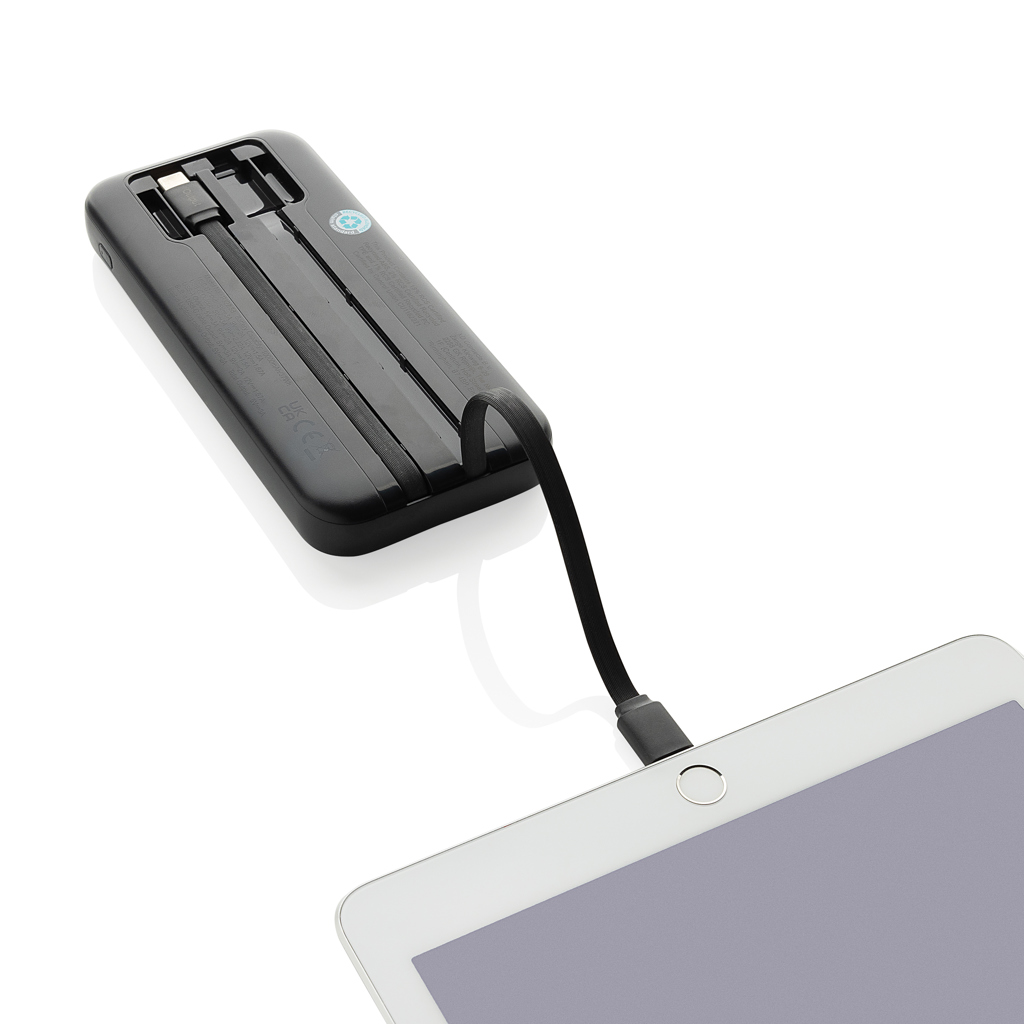 XD Collection Turbopack 10.000 mAh Powerbank rABS mit integrierten Kabeln XD Collection Turbopack 10.000 mAh Powerbank rABS mit integrierten Kabeln