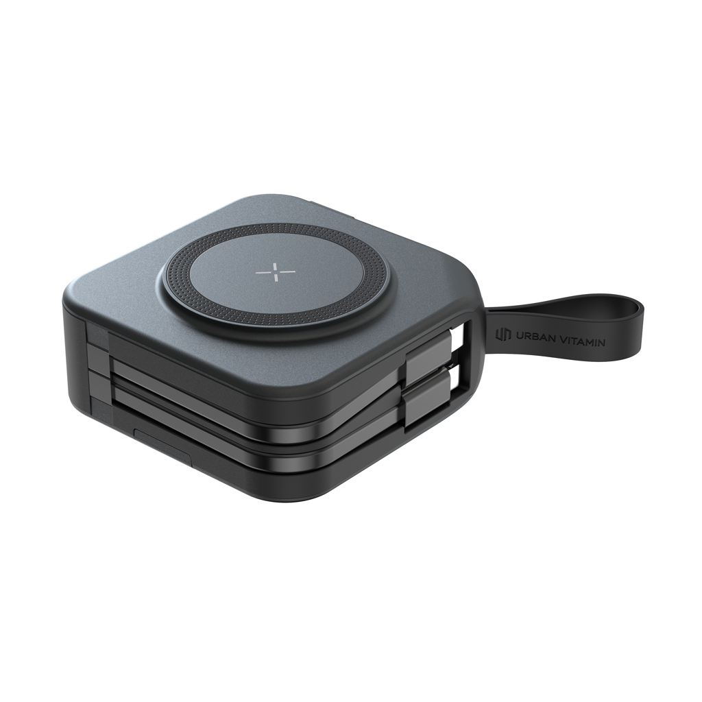 Urban Vitamin Saratoga 5-in-1 Powerbank 10.000 mAh mit Reise-Adaptern – bedruckbar