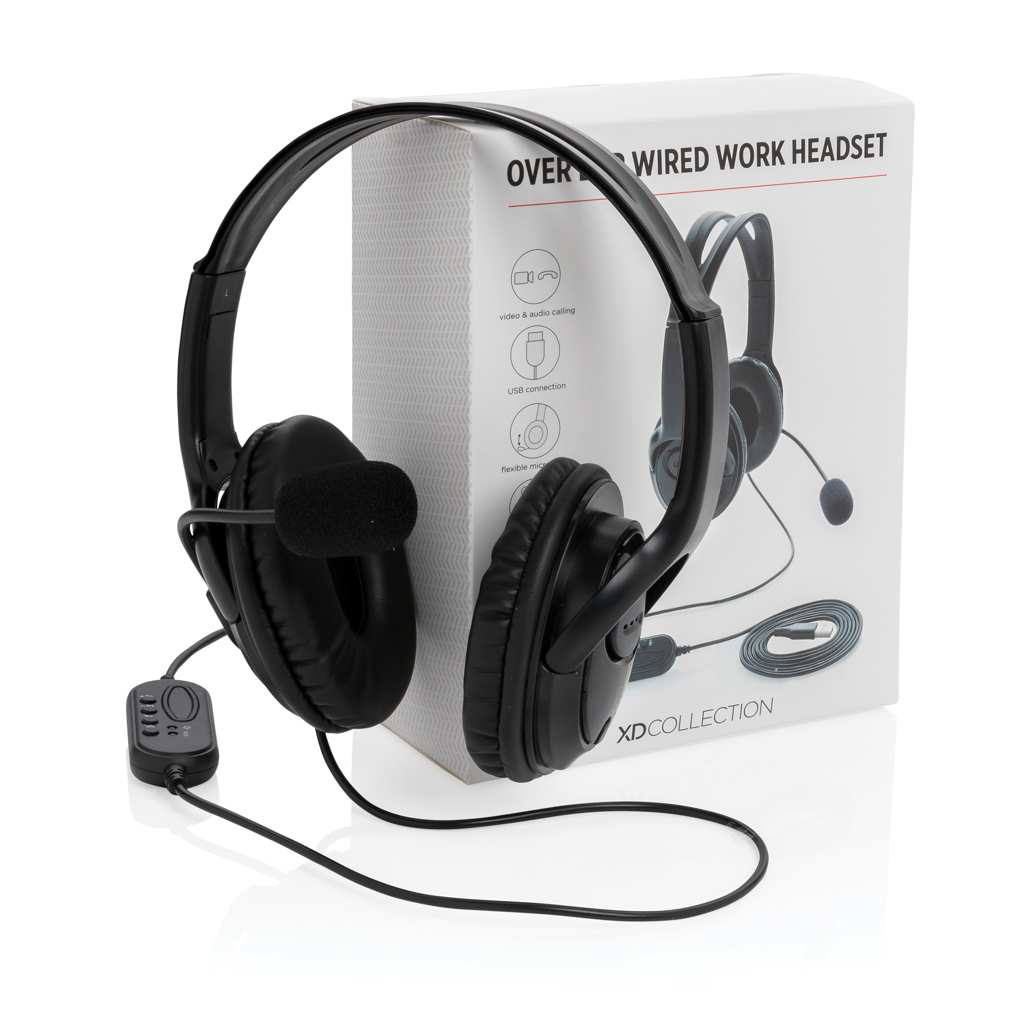 USB Over-Ear Headset mit Kabel und Mikrofon - XD Collection - bedruckbar mit Logo USB Over-Ear Headset mit Kabel und Mikrofon - XD Collection - bedruckbar mit Logo