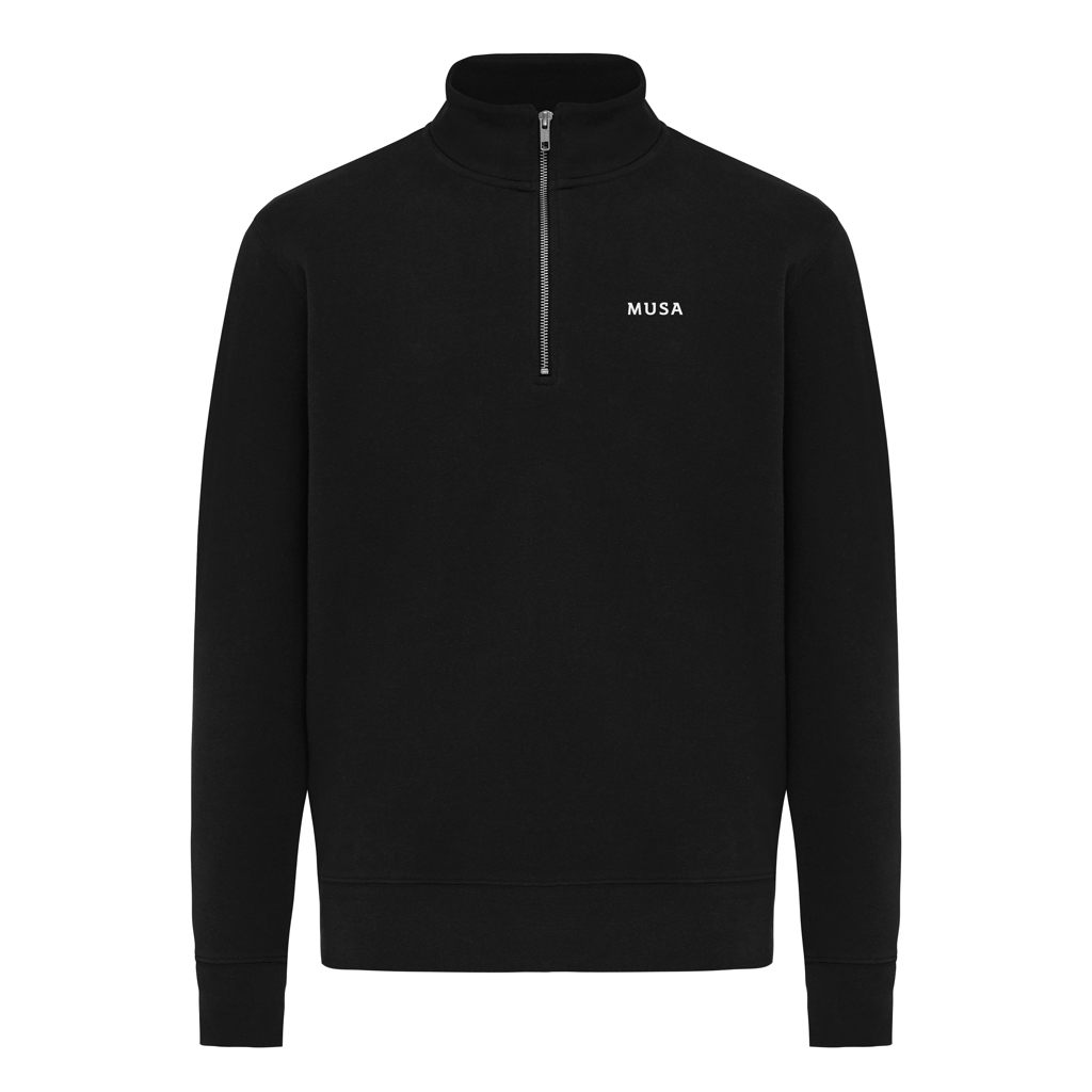 iqoniq Elgon Unisex Quarter-Zip Pullover aus 30 % recycelter & 70 % Bio-Baumwolle, 300 g/m², bedruckbar