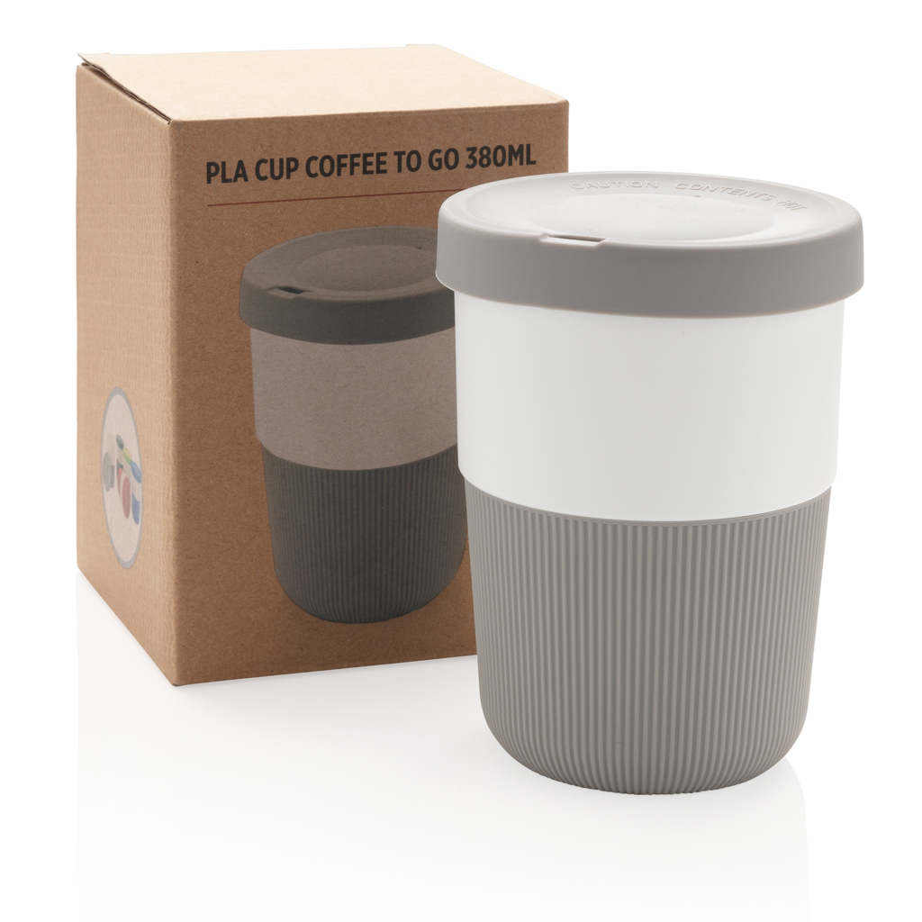 PLA Kaffeebecher To‑Go 380 ml, pflanzenbasiert – schwarz PLA Kaffeebecher To‑Go 380 ml, pflanzenbasiert – schwarz