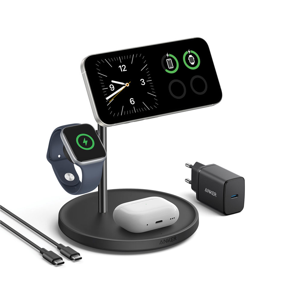 Anker MagGo kabellose 3-in-1 Ladestation Qi2 mit Logo-Tampondruck Anker MagGo kabellose 3-in-1 Ladestation Qi2 mit Logo-Tampondruck
