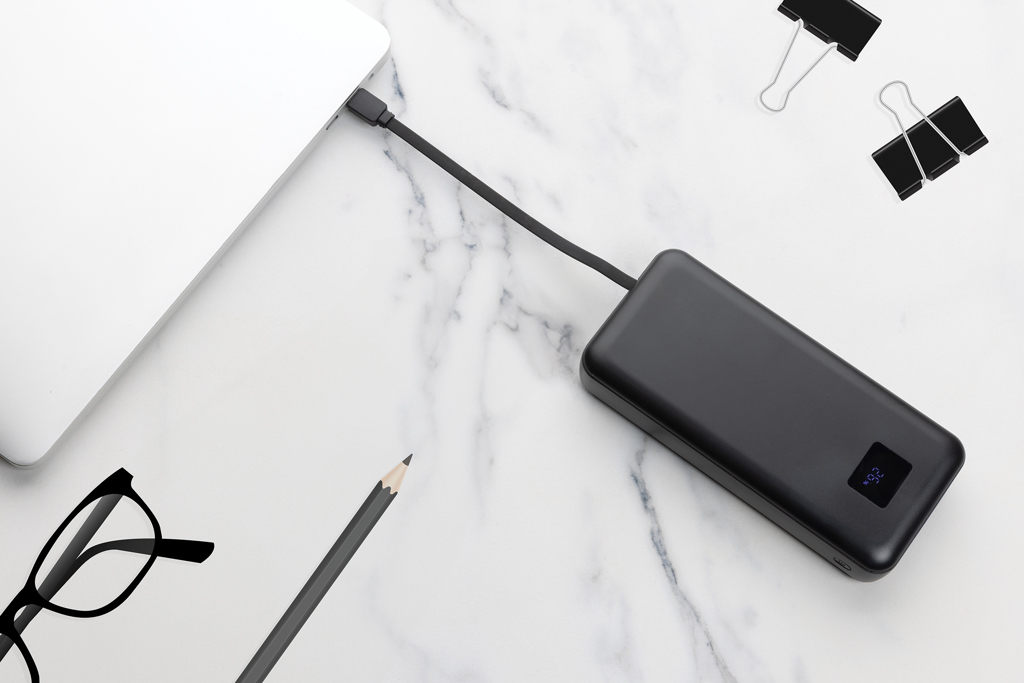 Gridley 65W Powerbank aus RCS rPlastik – Ideales Event-Werbegeschenk