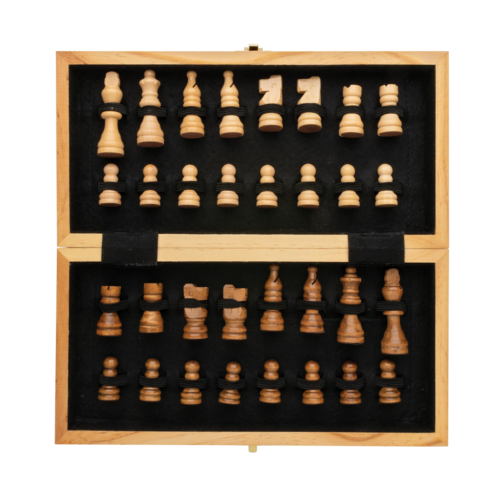 XD Collection Faltbares Schachspiel aus FSC®-Holz – mit Logo bedruckbar XD Collection Faltbares Schachspiel aus FSC®-Holz – mit Logo bedruckbar