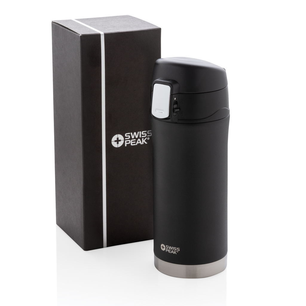 Swiss Peak Elite Vakuum-Becher 300 ml mit Kupfer-Isolierung, schwarz, bedruckbar