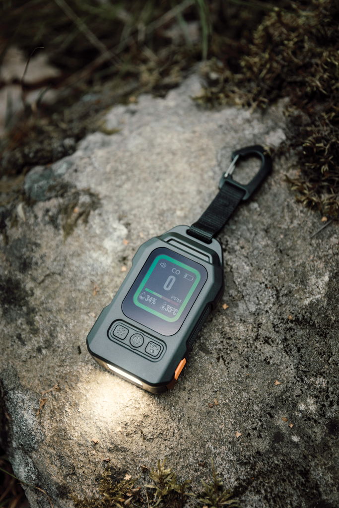 Nordic Drift Everest tragbarer CO-Detektor mit 100-dB-Alarm und Farbdisplay, bedruckbar