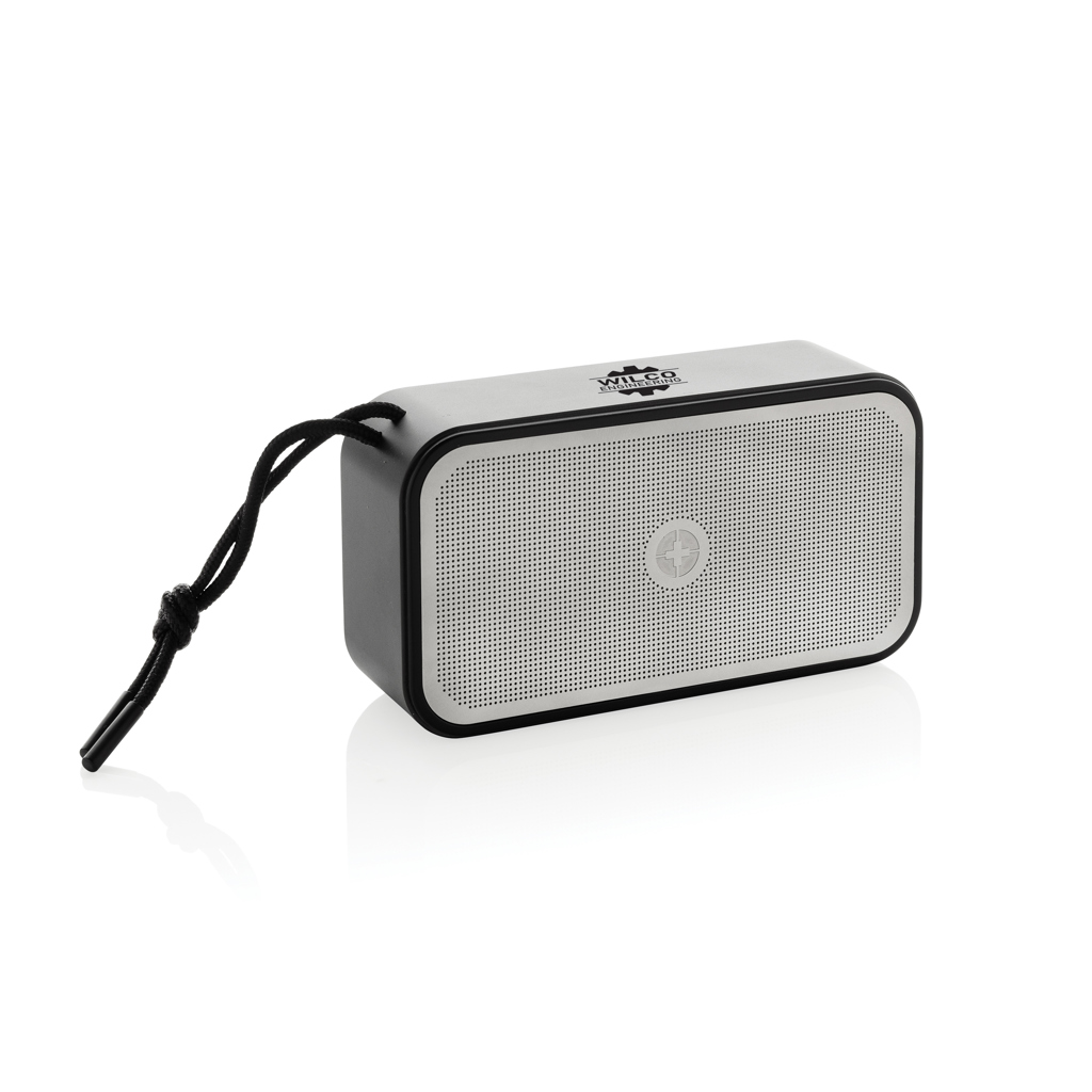 Swiss Peak 10W Bass-Lautsprecher aus recyceltem Aluminium mit Lasergravur