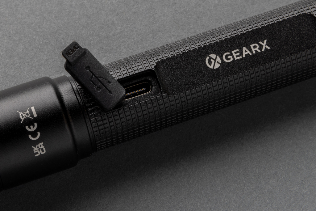 Gear X Taschenlampe P513.90 aus RCS-recyceltem Aluminium, USB-Akku, mit Logo bedruckbar