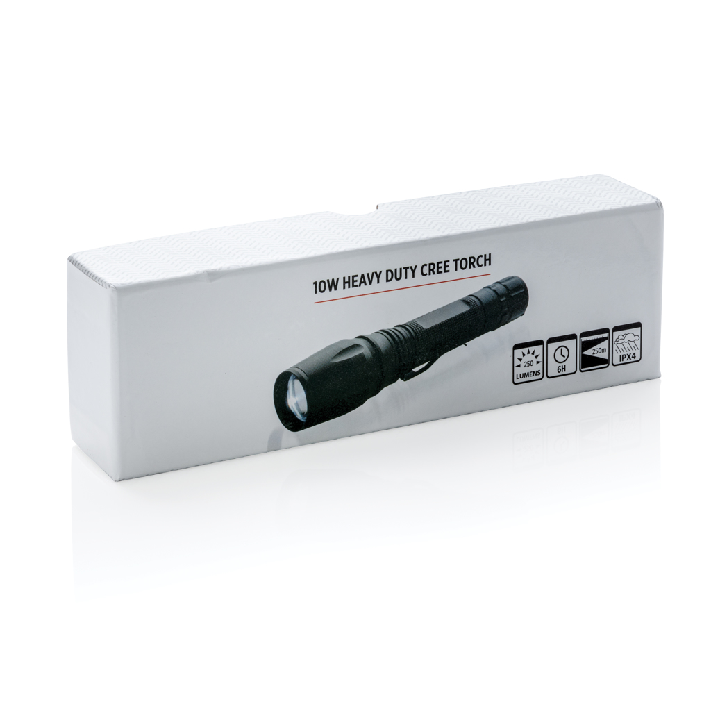 XD Collection 10W Cree LED-Taschenlampe aus Aluminium mit Logo-Veredelung