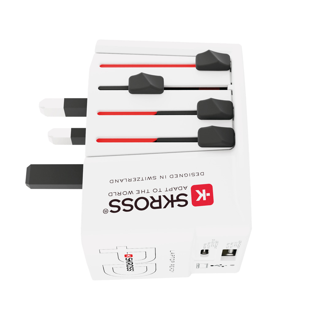 SKROSS 65W Reiseadapter USB‑C PD + USB, Kabel, weiß SKROSS 65W Reiseadapter USB‑C PD + USB, Kabel, weiß