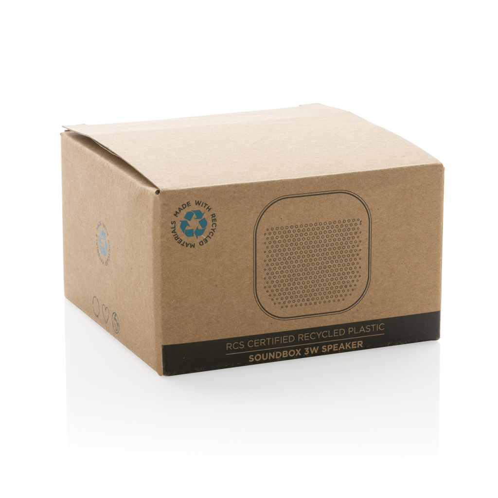 XD Collection Soundbox 3W Bluetooth-Lautsprecher aus RCS-recyceltem Kunststoff