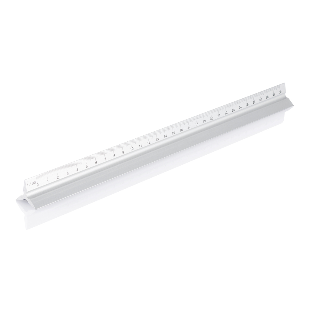 Aluminiumlineal 30 cm mit 5 Maßstäben für Architekten – XD Collection