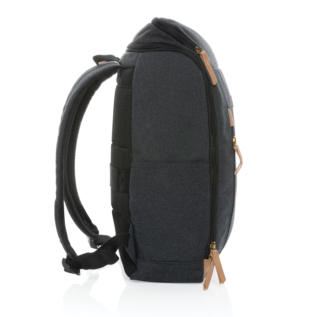 Impact AWARE™ 16 oz. Laptop-Rucksack 15 Zoll aus recyceltem Canvas, bedruckbar Impact AWARE™ 16 oz. Laptop-Rucksack 15 Zoll aus recyceltem Canvas, bedruckbar