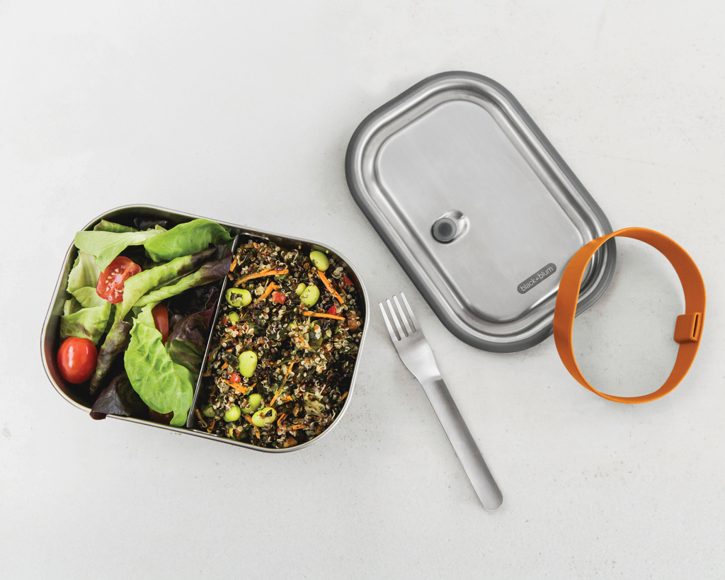 Black+Blum Edelstahl Lunchbox 3-in-1 mit Logo bedrucken Black+Blum Edelstahl Lunchbox 3-in-1 mit Logo bedrucken