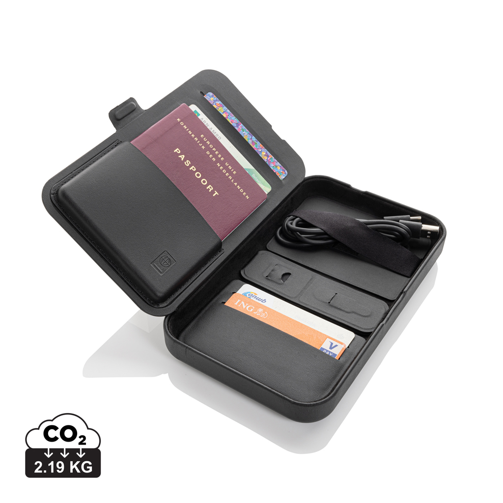 Swiss Peak Travel-Case mit 3-in-1-Wireless-Charger aus RCS-recyceltem PU Swiss Peak Travel-Case mit 3-in-1-Wireless-Charger aus RCS-recyceltem PU