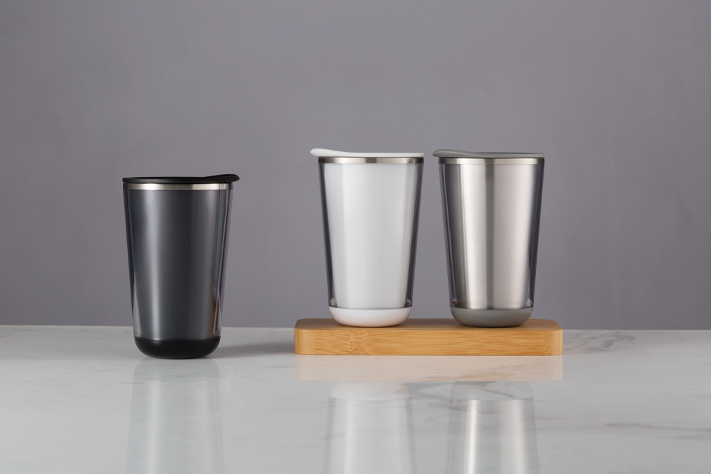 Edelstahl 304 Reisebecher, zerlegbar für Recycling – grau Edelstahl 304 Reisebecher, zerlegbar für Recycling – grau