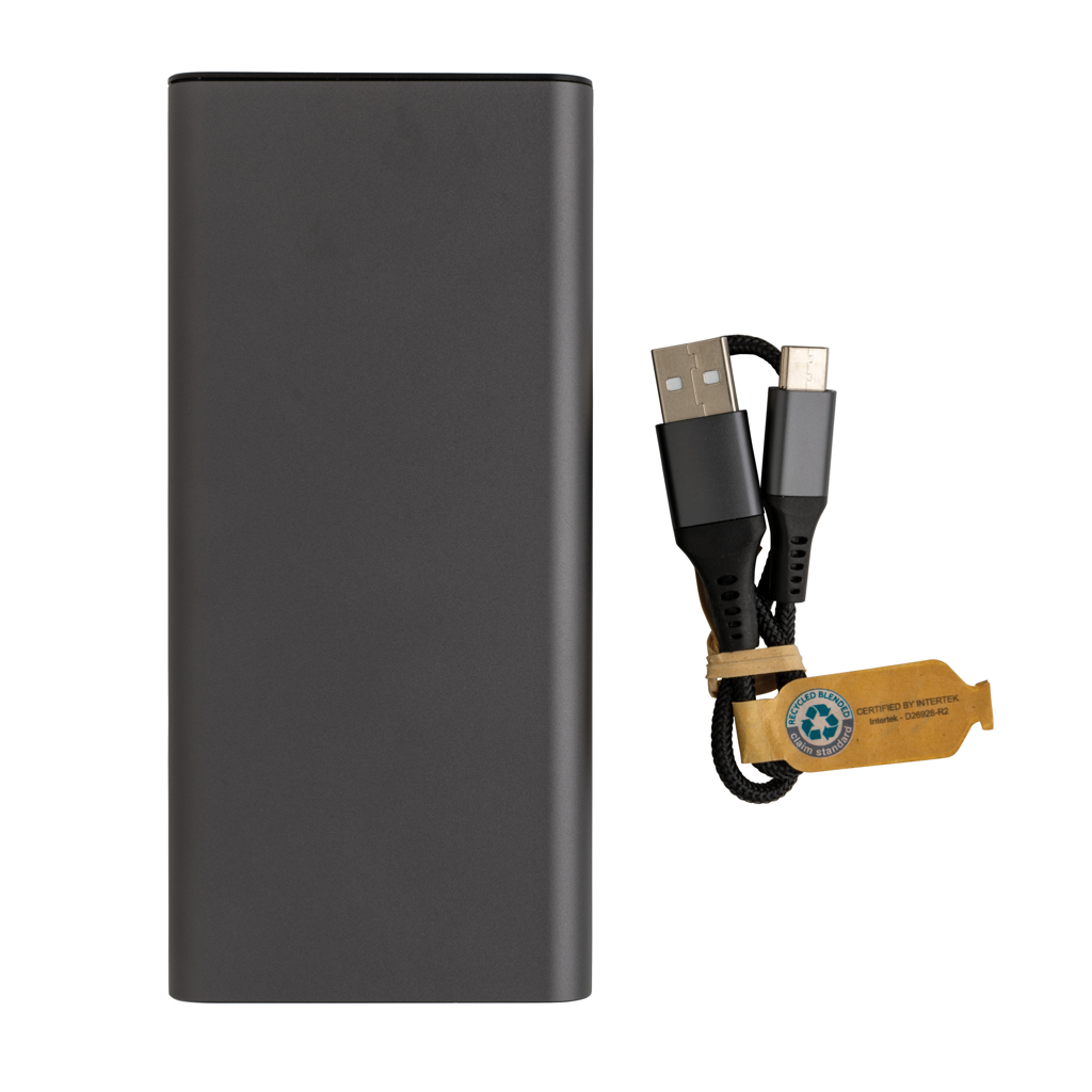 Terra 20.000 mAh 20 W Powerbank aus RCS-recyceltem Aluminium – mit Logo veredelbar Terra 20.000 mAh 20 W Powerbank aus RCS-recyceltem Aluminium – mit Logo veredelbar