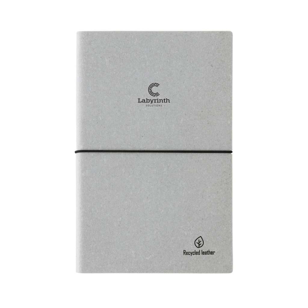 XD Collection A5 Notizbuch aus GRS-recyceltem Bondleder mit Tampondruck XD Collection A5 Notizbuch aus GRS-recyceltem Bondleder mit Tampondruck