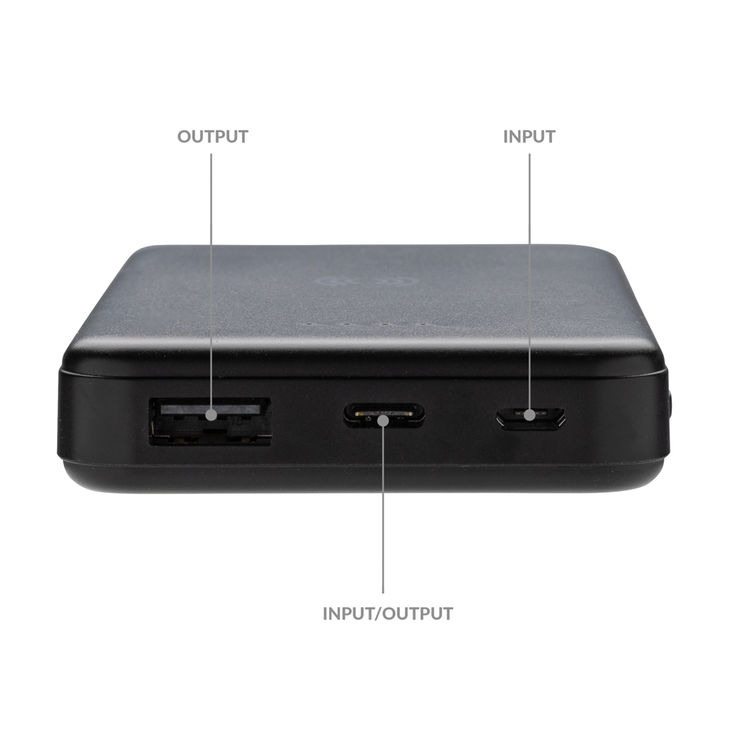 XD Collection Wireless Powerbank 5.000 mAh aus RCS-recyceltem ABS, mit Logo veredelbar XD Collection Wireless Powerbank 5.000 mAh aus RCS-recyceltem ABS, mit Logo veredelbar